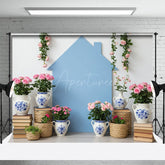 Aperturee - Aperturee Vase With Flowers Spring Sweet Photography Backdrop
